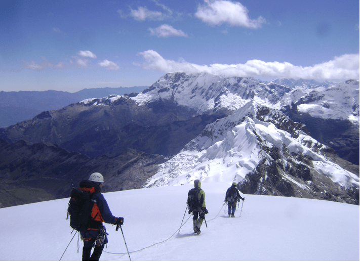 Alpamayo Climbing at 5947m. Cordillera Blanca